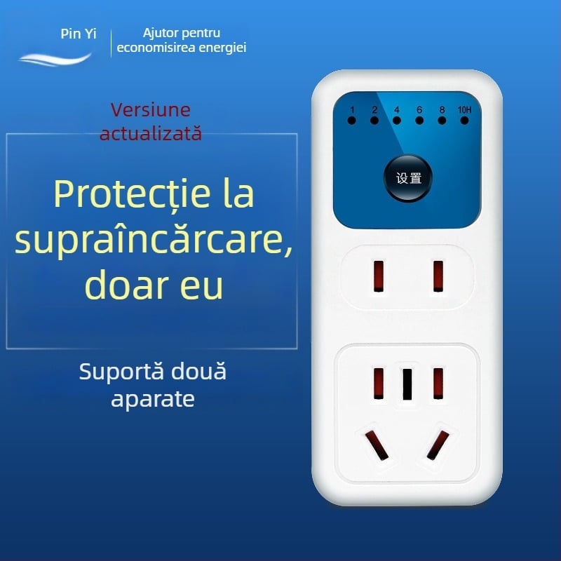 Pinyi priză inteligentă cu temporizator, oprire automată, 7 prize pentru încărcarea telefonului