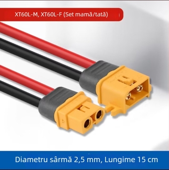 Conector XT60 pentru baterie litiu, capete masculine/feminine XT60/H/F placate cu cupru și aur, banana plug și T plug pentru modele RC