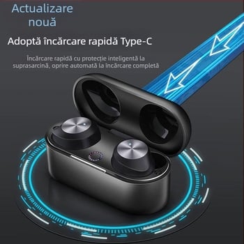 Căști TWS adevărate, mini-model din aliaj de aluminiu, Bluetooth 5.3, stereo, anulare zgomot