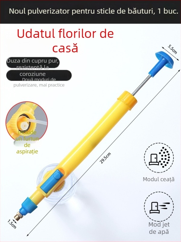Pulverizator pentru sticla de băuturi, pentru udarea plantelor, pulverizator compact cu aer și duză reglabilă