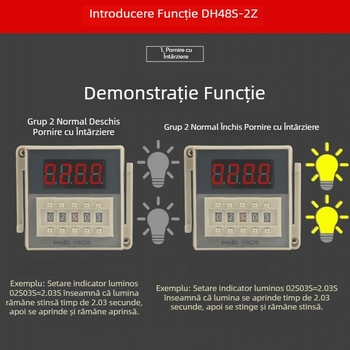 DH48S-S releu de timp, controler ciclic de timp, 1Z/2Z, afișaj digital, întârziere, 12V/24V/220V