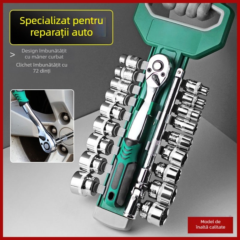 Set de capete pentru șurubelnițe cu ratchet și chei – unelte multifuncționale pentru reparații auto