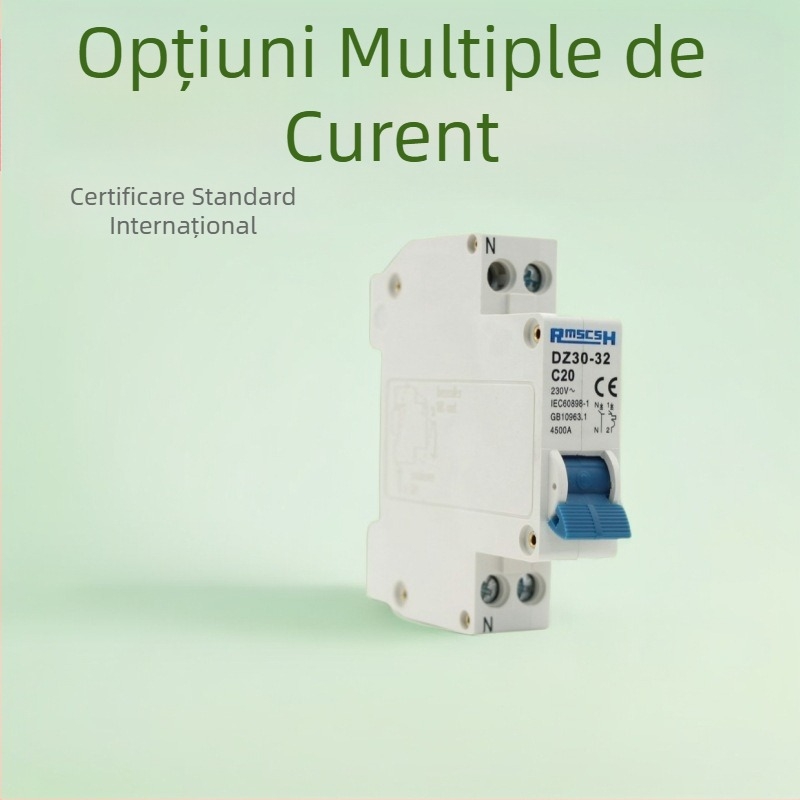 DZ30-32 întrerupător de circuit miniatural, 1P pentru locuințe, întrerupător fază-neutru, 10A/16A/20A/25A/32A