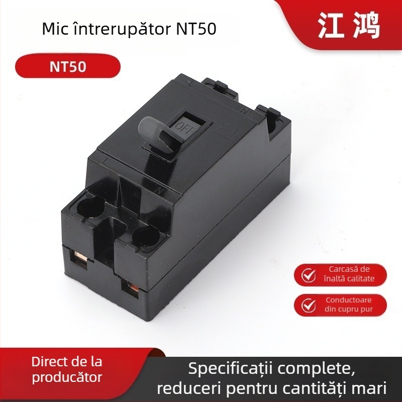NT50 întrerupător miniatural, negru, 2 poli, 30A