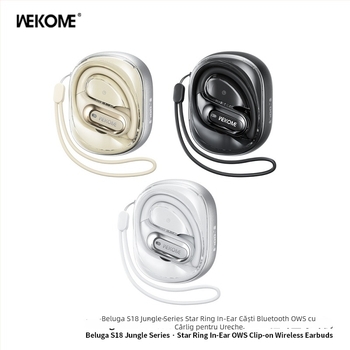 Căști Bluetooth cu clips pentru urechi Wekome, Bluetooth 5.4, adevărat wireless, pentru sport, autonomie mare a bateriei, design cu cârlig pentru ureche