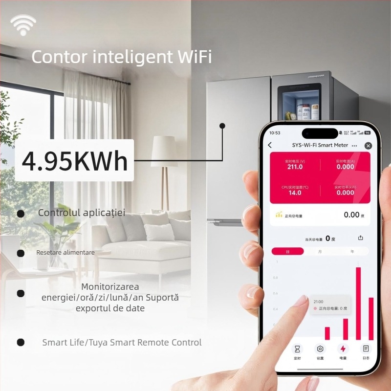 Tuya WiFi/ZigBee Comutator Inteligent cu Măsurare, Temporizator și Releu, LCD Măsurător de Energie, Control de la Distanță prin Aplicație