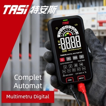 Tas Multimetru Digital 807A pentru uz casnic – măsurare tensiune AC/DC, rezistență, continuitate, detecție NCV