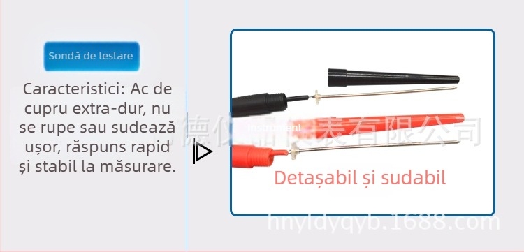 Set de sonde MF500 pentru multimetru – vârfuri cu ac și tijă, cabluri de testare pentru lipire, model K