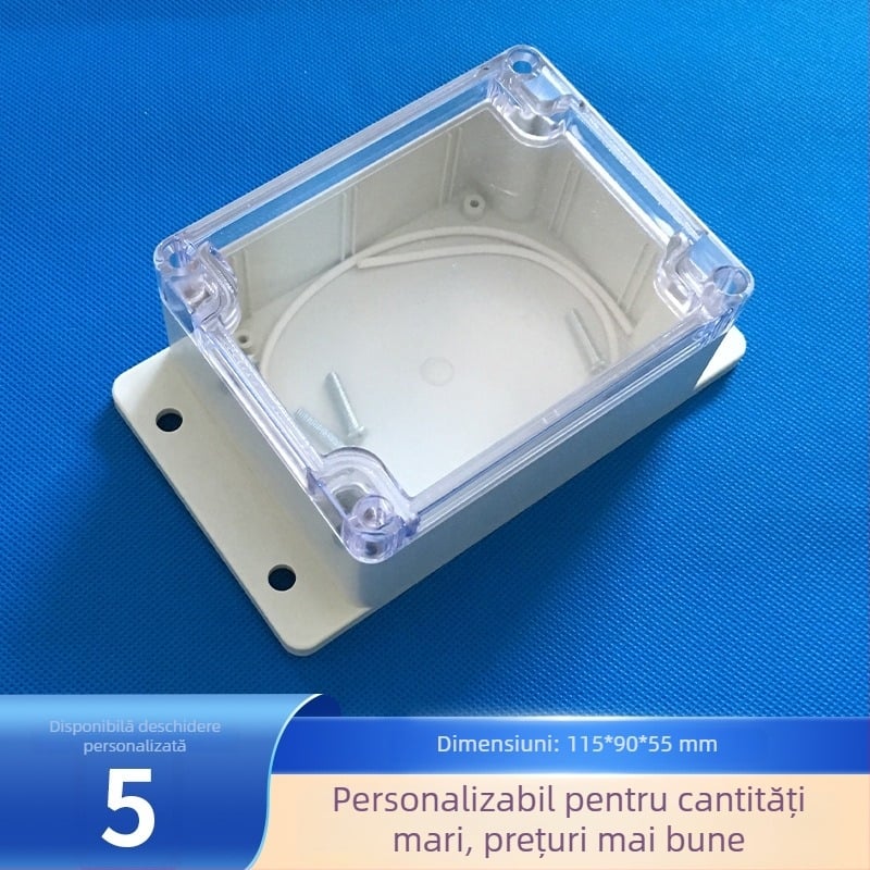 New Blue Carcasă transparentă din ABS, cutie etanșă pentru conexiuni, pentru dispozitive electronice și electrice, F3-2T, 115×90×55 mm