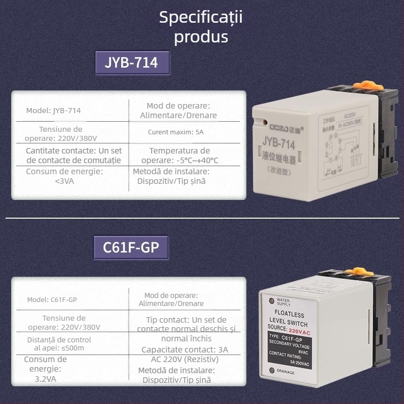 JYB-714 releu de nivel al apei, controler automat pentru nivelul apei cu senzor de sondă, 24V/220V/380V