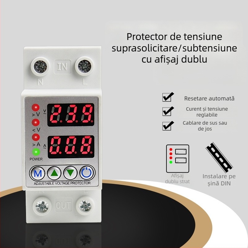 Protecție supratensiune și subtensiune cu afișaj dual, limită de curent reglabilă AVP-40A 63A