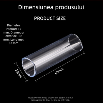 Tub din sticlă pentru mânerul pompei de aer 850/852/952; rezistent la temperaturi, cu tub interior transparent.