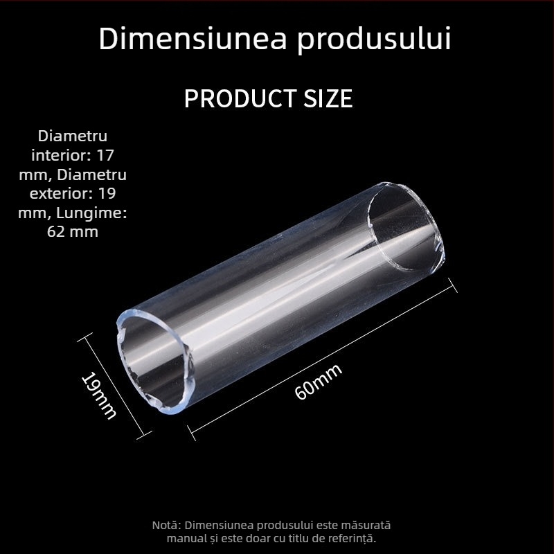 Tub din sticlă pentru mânerul pompei de aer 850/852/952; rezistent la temperaturi, cu tub interior transparent.