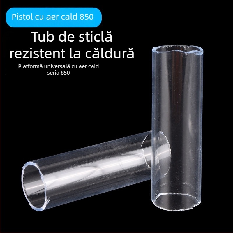 Tub din sticlă pentru mânerul pompei de aer 850/852/952; rezistent la temperaturi, cu tub interior transparent.