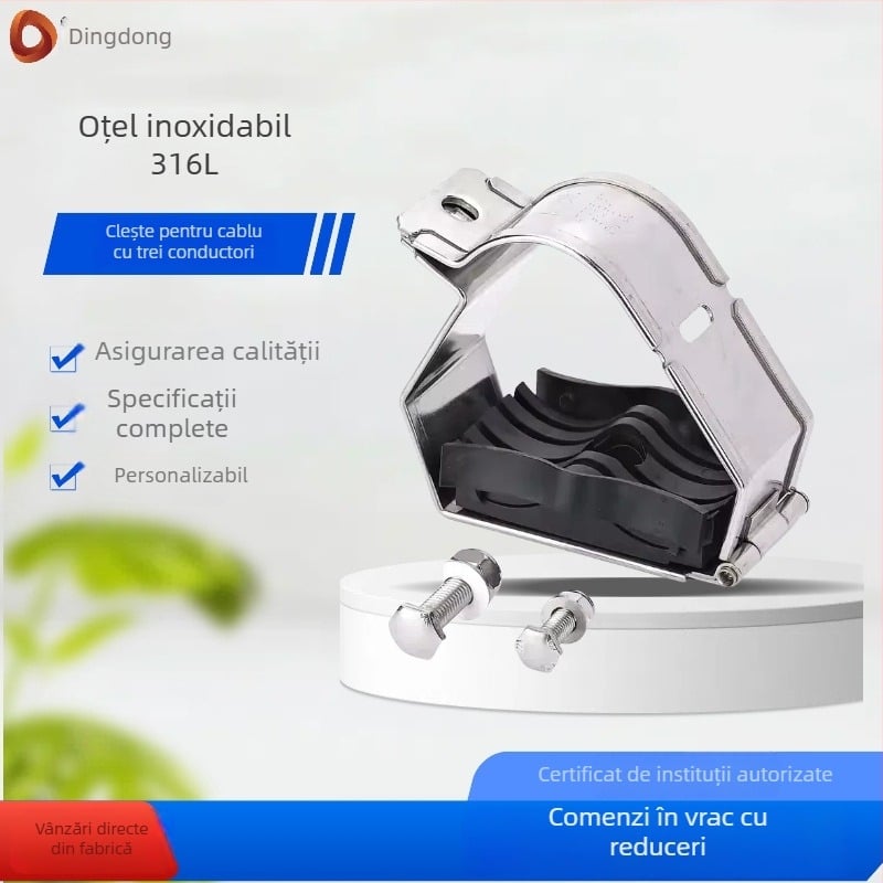 Clema pentru cabluri din oțel inoxidabil SS316L pentru trei conductori