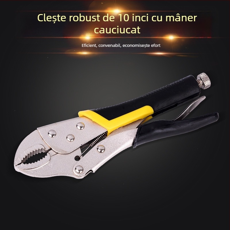 Clește greu cu fălci rotunde, dimensiuni 7 și 10 inchi, mâner cauciucat și lucios, pentru întreținere industrială