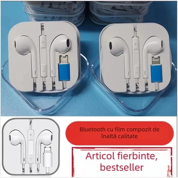 Căști Bluetooth pentru iPhone 12, X și 7 cu bas profund, control pe cablu și diafragmă din membrană compozită