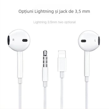 Căști Bluetooth pentru iPhone 12, X și 7 cu bas profund, control pe cablu și diafragmă din membrană compozită