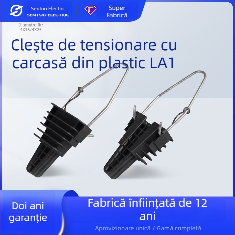 Clemă de tensiune din plastic LA1PA25, cleme în formă de șa pentru cabluri, instalații la înălțime, cabluri 4×16–25 mm², 1 kV