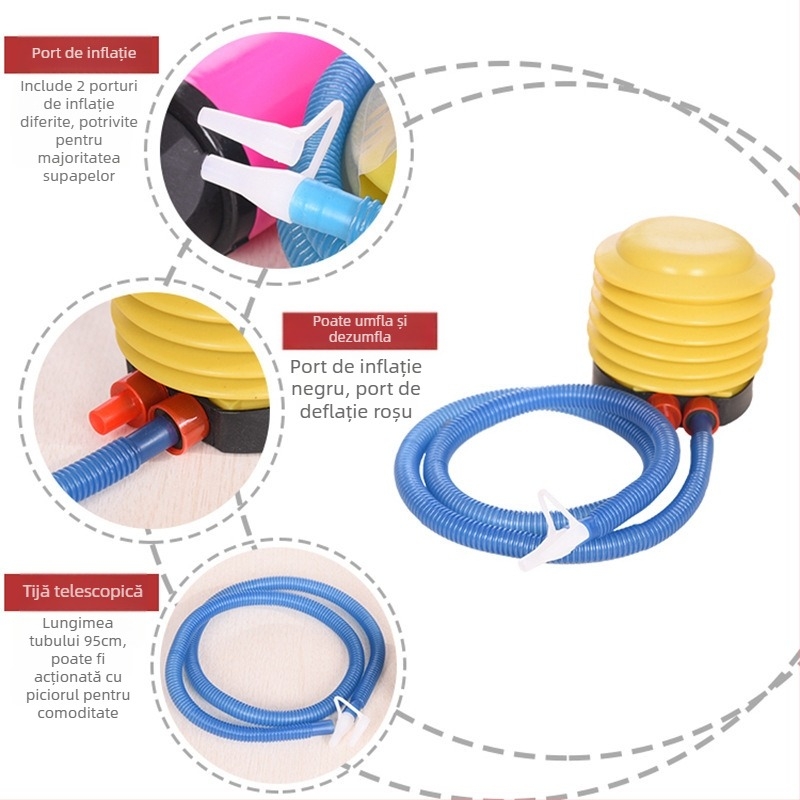 Pompa de umflat baloane: pompă manuală, pompă cu pedală și pompă electrică de aer