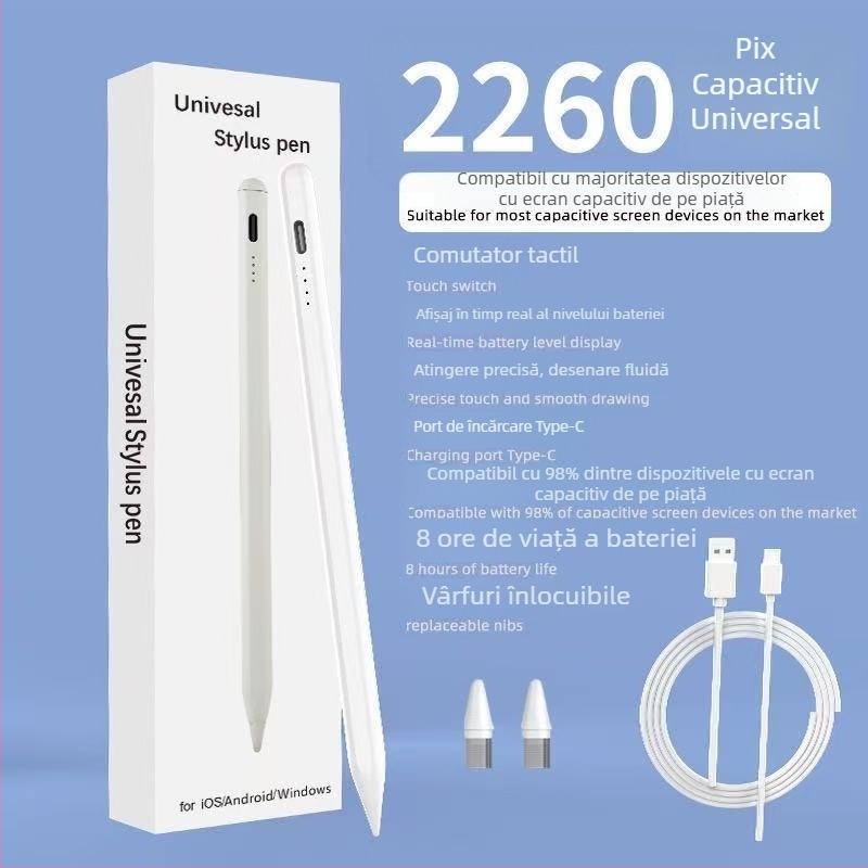 Stylus capacitiv universal pentru Apple, Android, iPad, Huawei, Xiaomi — stilou pentru ecran tactil