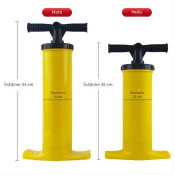 Pompă de mână din plastic, acțiune dublă, portabilă pentru paturi gonflabile