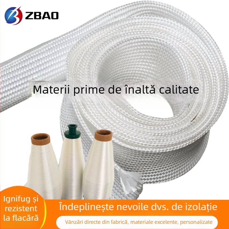 Manșon izolator din fibră de sticlă pentru cabluri și țevi, rezistent la foc și temperatură, VW-1, până la 550°C.