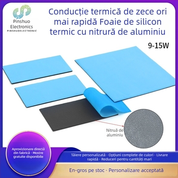Folie de silicon cu conductivitate termică înaltă, nitrură de aluminiu, 15W, rezistență la temperaturi ridicate, pentru răcirea sursei de alimentare, laptopurilor, plăcilor grafice și memoriei.