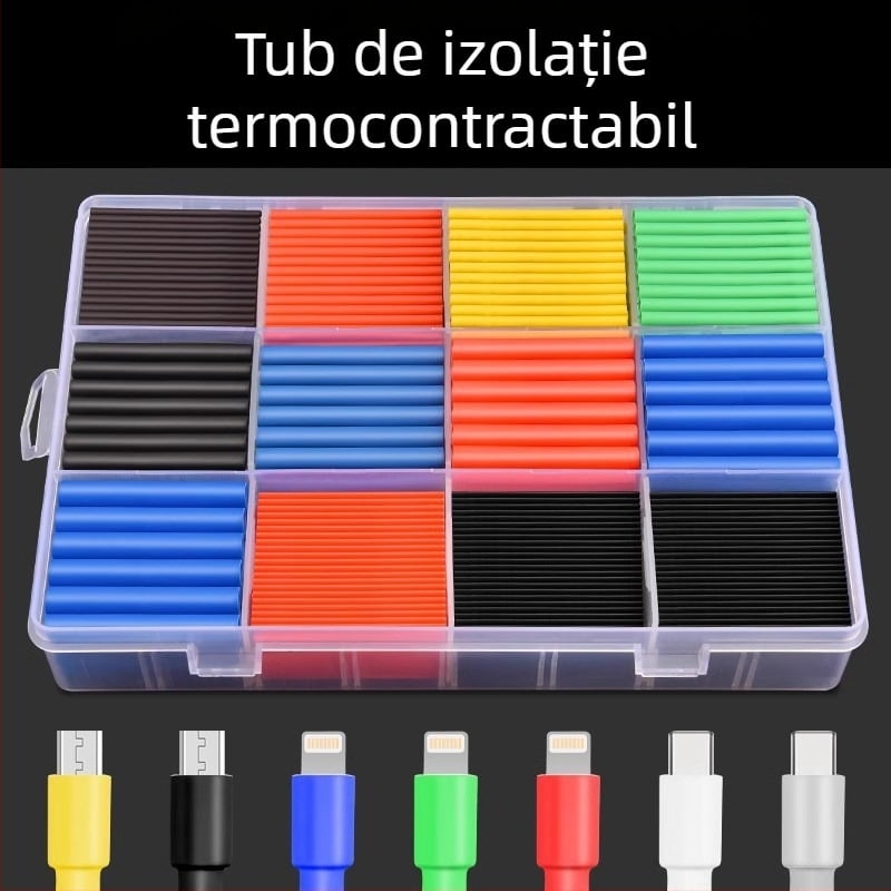 Tub termocontractibil pentru cabluri și date — manșon flexibil, colorat, protecție, sudură la cald, 3×