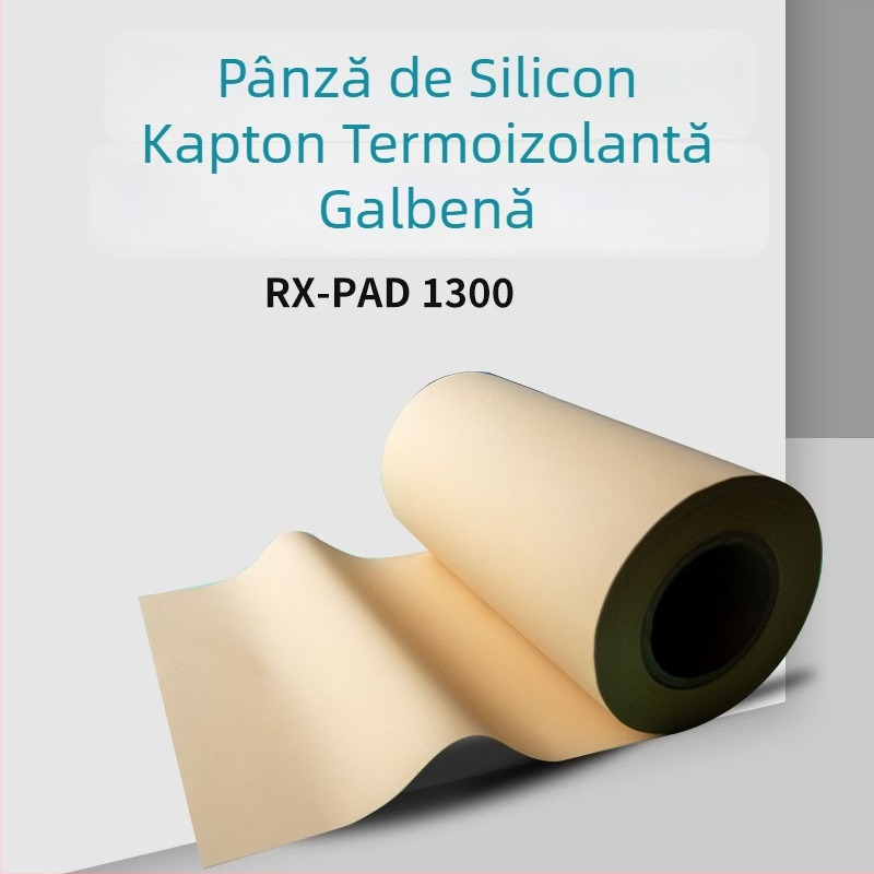 Padă izolatoare termică galbenă cu substrat Kapton, țesătură din silicon conductiv pentru disiparea căldurii, compatibil SPK10