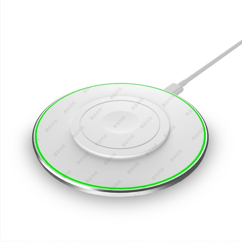 Încărcător wireless 15W 3-in-1 pentru telefoane mobile, din aliaj de aluminiu, design circular ultra-subțire, cu încărcare magnetică