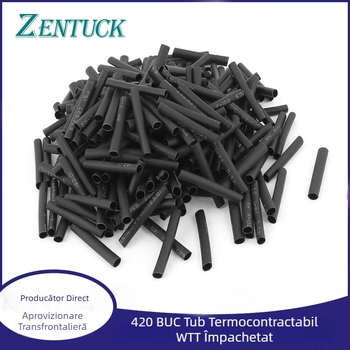 Tuburi termoizolante, negre, diametru 5 mm, lungime 20 mm, 420 bucăți, ambalate în pungă
