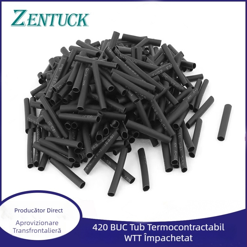 Tuburi termoizolante, negre, diametru 5 mm, lungime 20 mm, 420 bucăți, ambalate în pungă