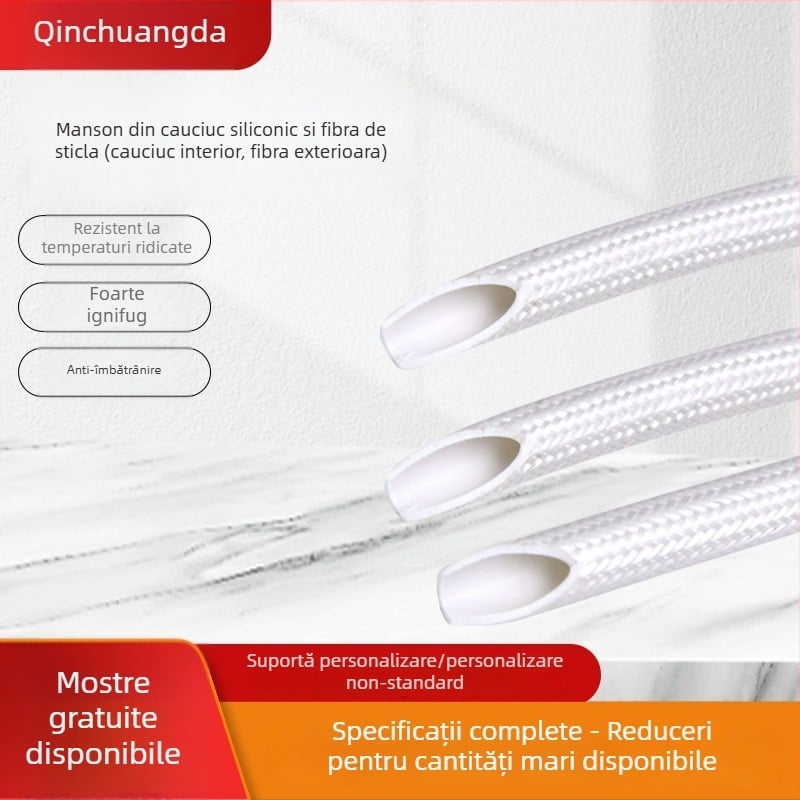 Tub din silicon personalizat în fabrică, cu strat interior din cauciuc și înveliș exterior din fibră de sticlă, rezistență la temperaturi înalte, ignifug, 2,5 kV