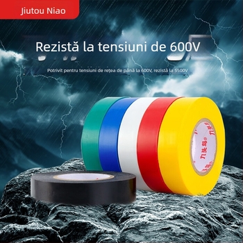 Bandă izolatoare PVC pentru instalații electrice Nine-Headed Bird, impermeabilă, neagră, lățime 18 mm, lungime 15–20 m