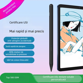 Stylus capacitiv cu 4096 niveluri de presiune, atașare magnetică, certificat USI, anti atingere accidentală, pentru Xiaodu Learning Machine și tablete Google