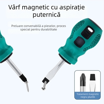 Set mic de șurubelnițe cu mâner scurt, cap cruce PH2 și cap plat, 6x38 mm