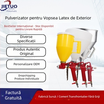 Pistol pneumatic de pulverizat cu pâlnie din plastic pentru vopsire exterioară cu relief