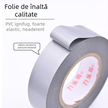 Bandă izolatoare PVC Nine-headed Bird, impermeabilă pentru cabluri, maro și gri argintiu, 15 m × 18 mm