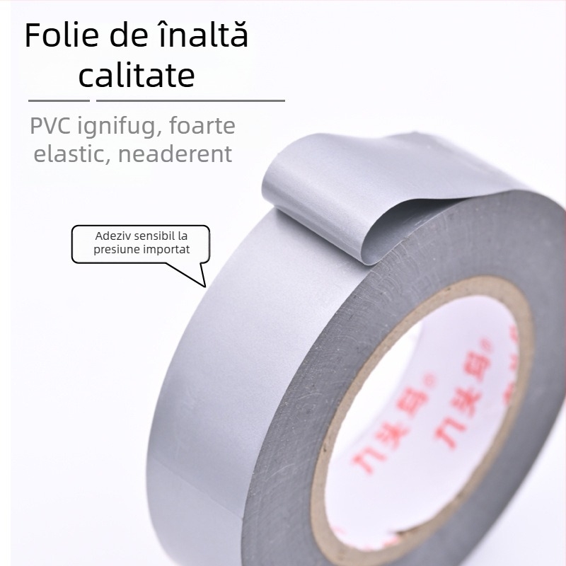 Bandă izolatoare PVC Nine-headed Bird, impermeabilă pentru cabluri, maro și gri argintiu, 15 m × 18 mm