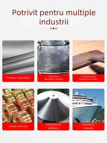 Polizor cu bandă pneumatică cu burete abraziv și pânză abrazivă, 260×60 mm și 915×100 mm, pentru șlefuire și lustruire metalică