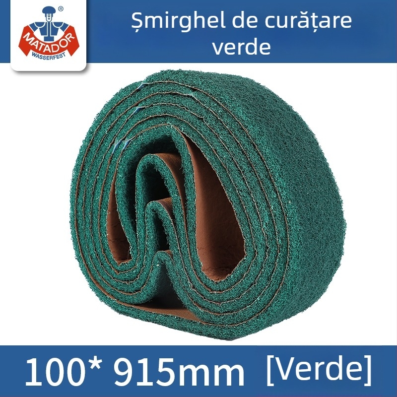 Polizor cu bandă pneumatică cu burete abraziv și pânză abrazivă, 260×60 mm și 915×100 mm, pentru șlefuire și lustruire metalică