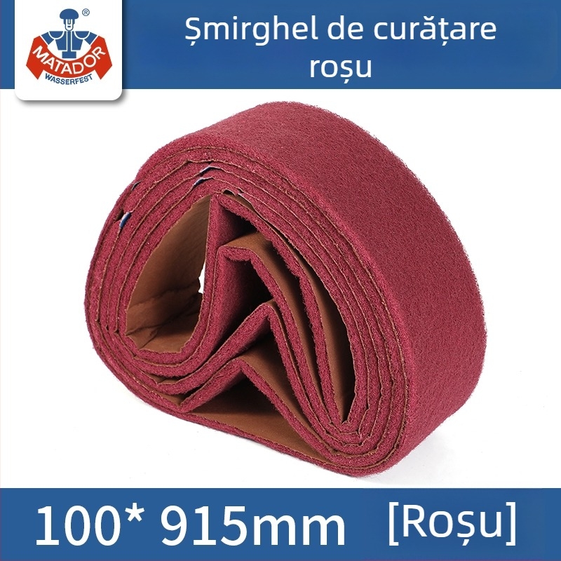 Polizor cu bandă pneumatică cu burete abraziv și pânză abrazivă, 260×60 mm și 915×100 mm, pentru șlefuire și lustruire metalică