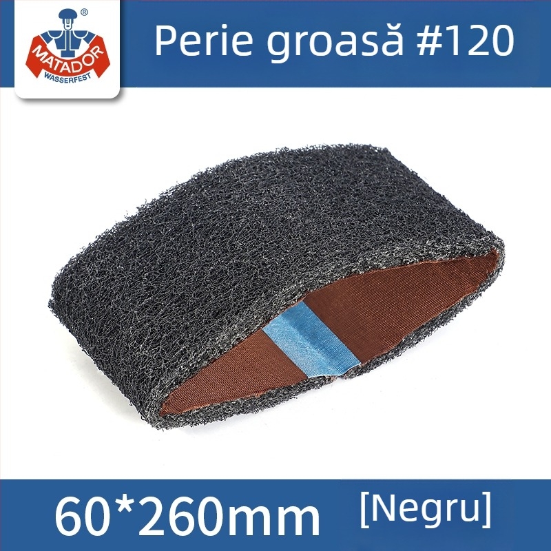 Polizor cu bandă pneumatică cu burete abraziv și pânză abrazivă, 260×60 mm și 915×100 mm, pentru șlefuire și lustruire metalică