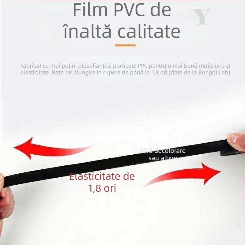 Bandă izolatoare din PVC, neagră, impermeabilă, ignifugă, ultra-subțire, rezistentă la uzură, pe rolă mare