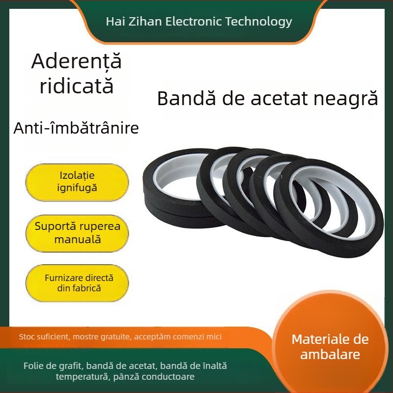 Bandă din pânză de acetat, ignifugă pentru izolația electrică, rezistentă la temperaturi înalte, ruptă manual