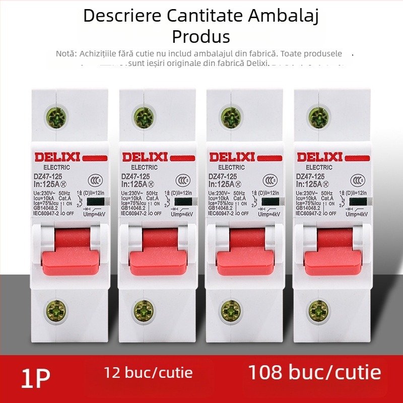 Delixi DZ47-125 serie întrerupător de circuit pentru uz casnic 1P 80A 125A 220V