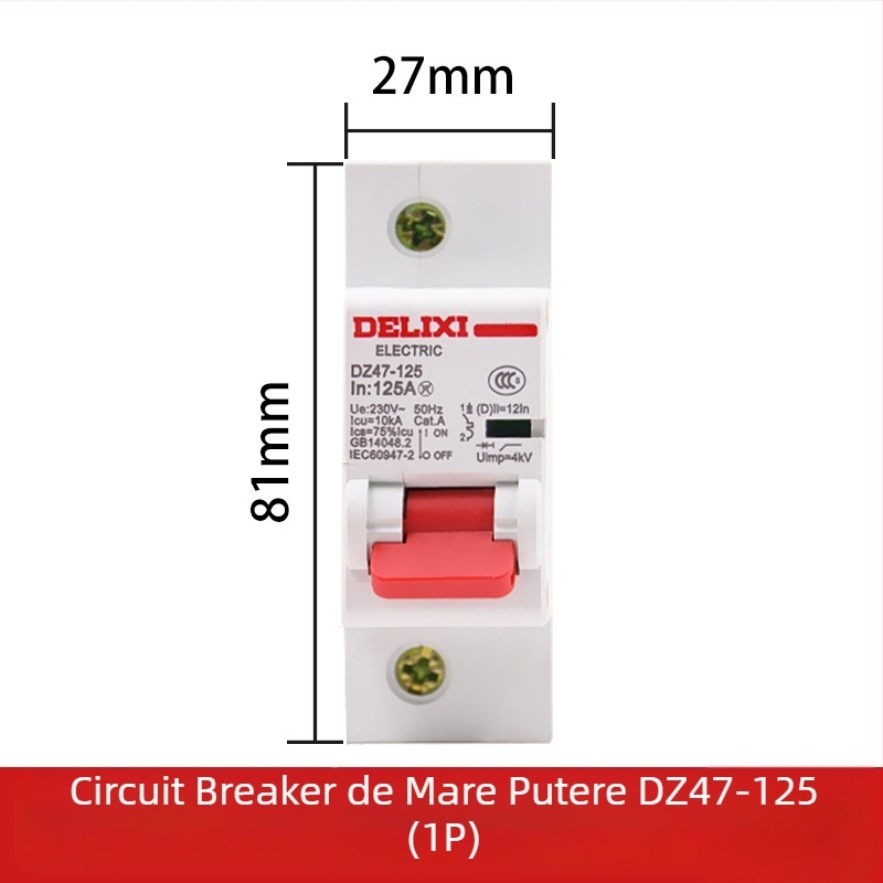 Delixi DZ47-125 serie întrerupător de circuit pentru uz casnic 1P 80A 125A 220V