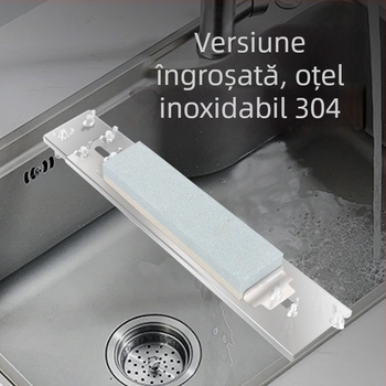 Suport din oțel inoxidabil pentru piatră de ascuțit pentru chiuvetă, suport reglabil telescopic pentru bucătărie