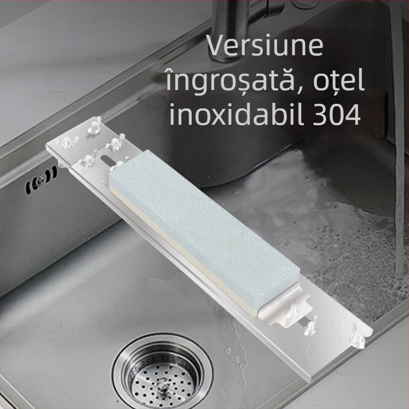 Suport din oțel inoxidabil pentru piatră de ascuțit pentru chiuvetă, suport reglabil telescopic pentru bucătărie